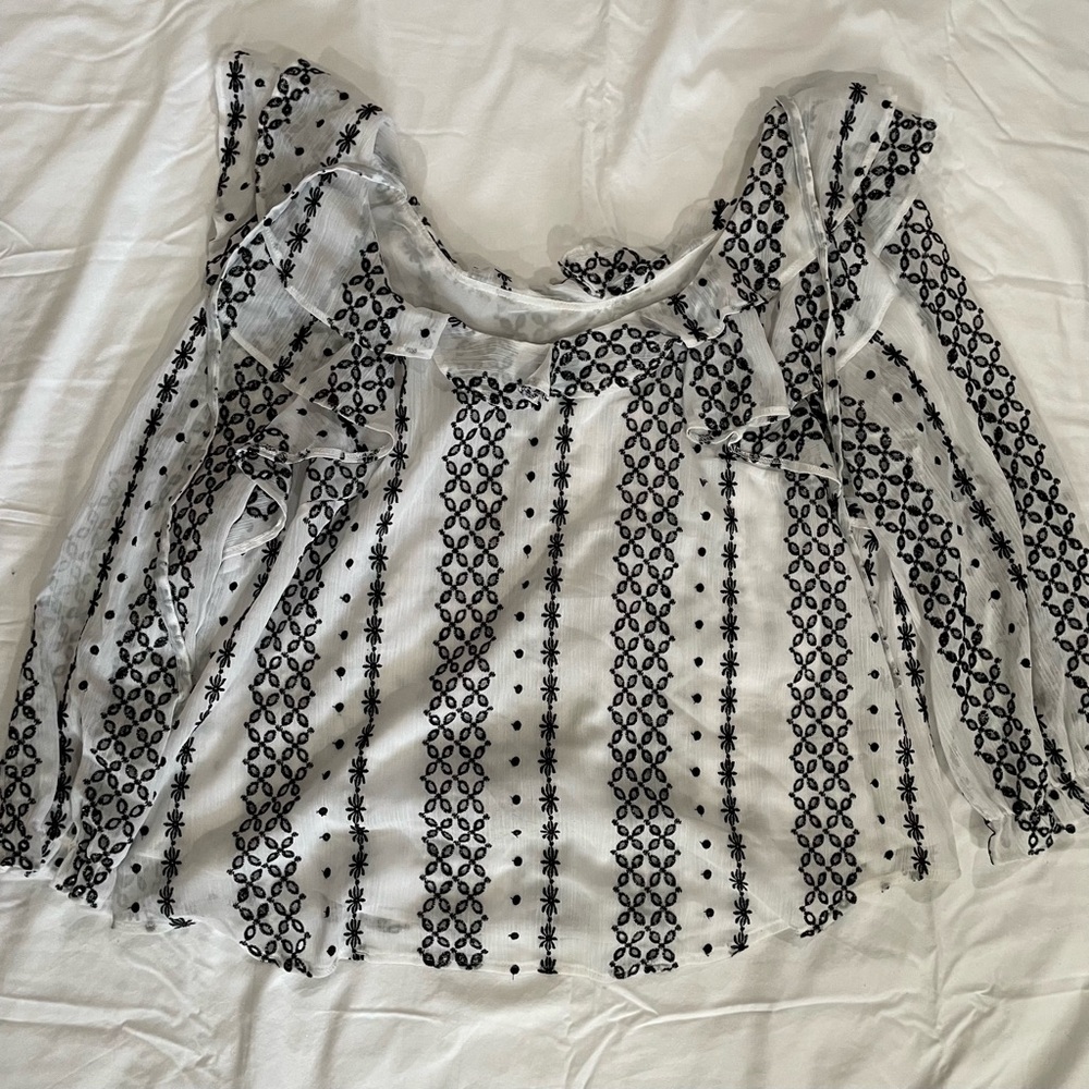 Cato Black and White Striped Blouse